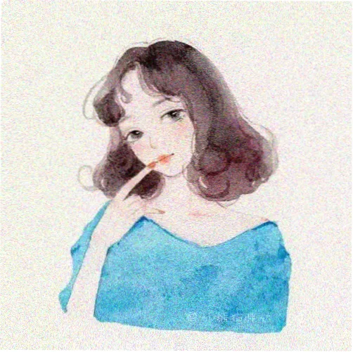 留言读者头像，黑白动漫风格长发少女